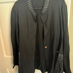 Allure 2X Black Jacket with Shiny Silver Buttons
